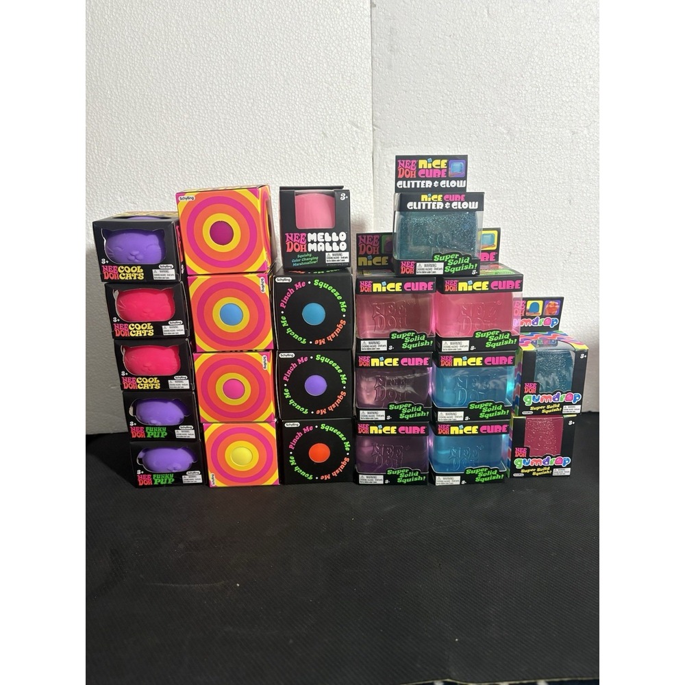 NeeDoh Lot of 22 Schylling Squishy Toys Brand New